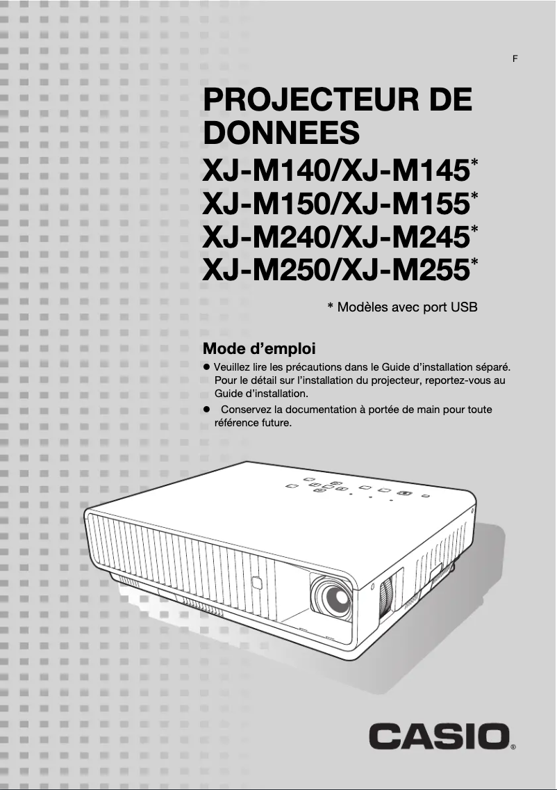 Image de la première page du manuel de l'appareil XJ-M150