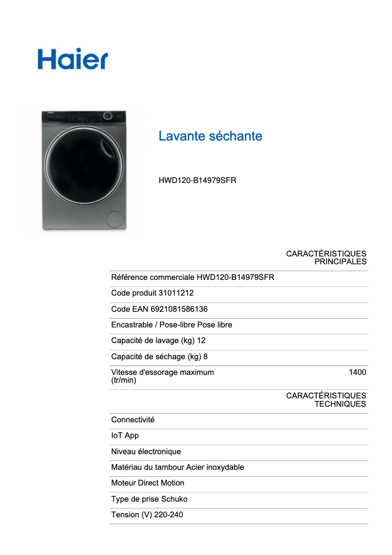 Image de la première page du manuel de l'appareil I-Pro Series 7 HWD120-B14979S