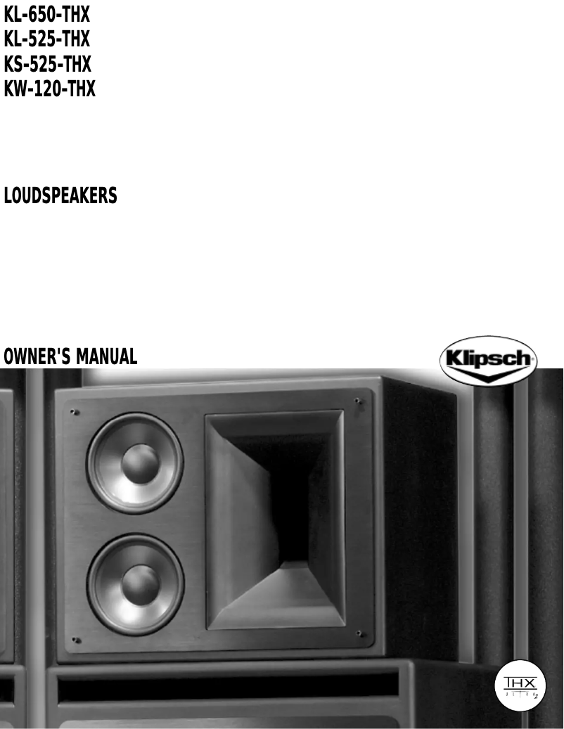 Página 1 del manual Manual de usuario Klipsch THX-5000-LCR