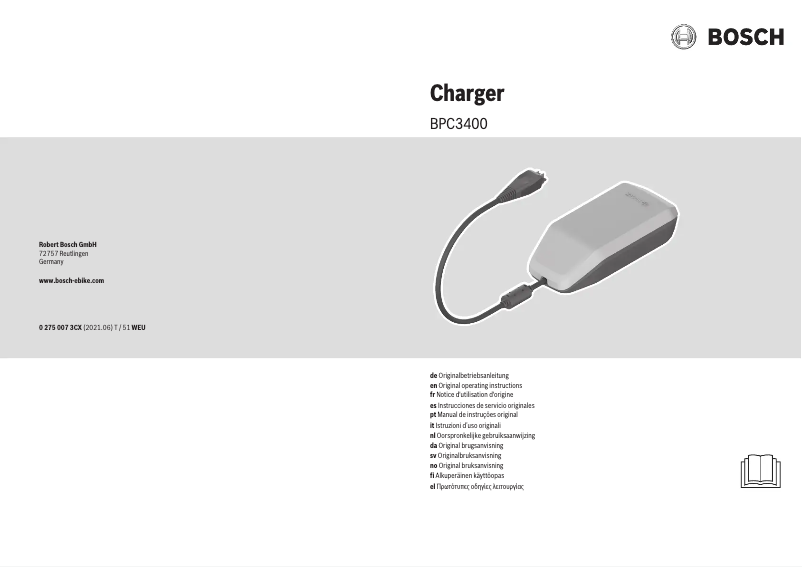 Page n°1 - Manuel utilisateur Bosch BPC3400