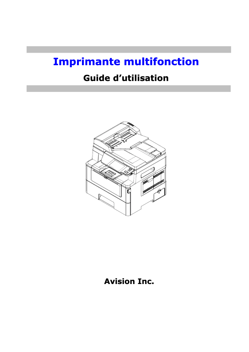 Page n°1 - Manuel utilisateur Avision AM40A Plus