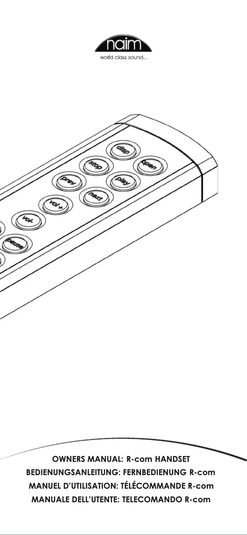 Page 1 de la notice Manuel utilisateur Naim R-Com