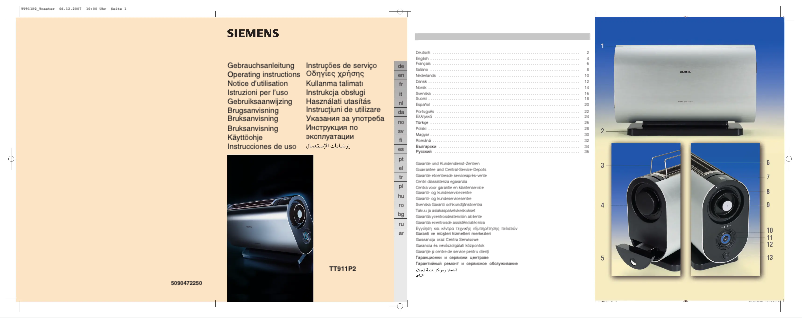 Página 1 del manual Manual de usuario Siemens TT911P2