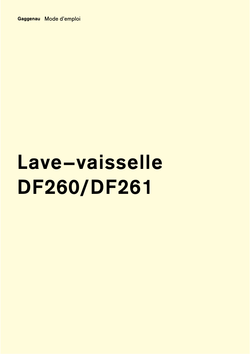 Page n°1 - Manuel utilisateur Gaggenau DF261167