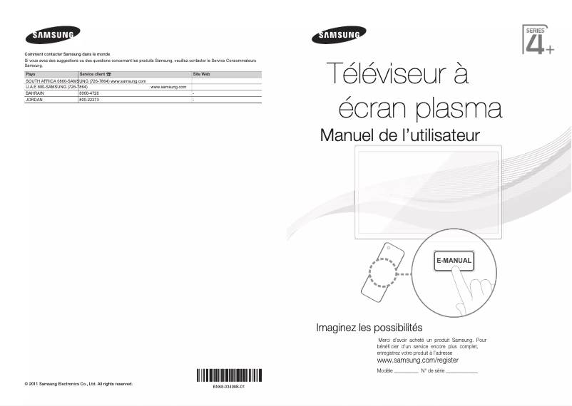 Page n°1 - Guide d'installation Samsung PS43D490A1