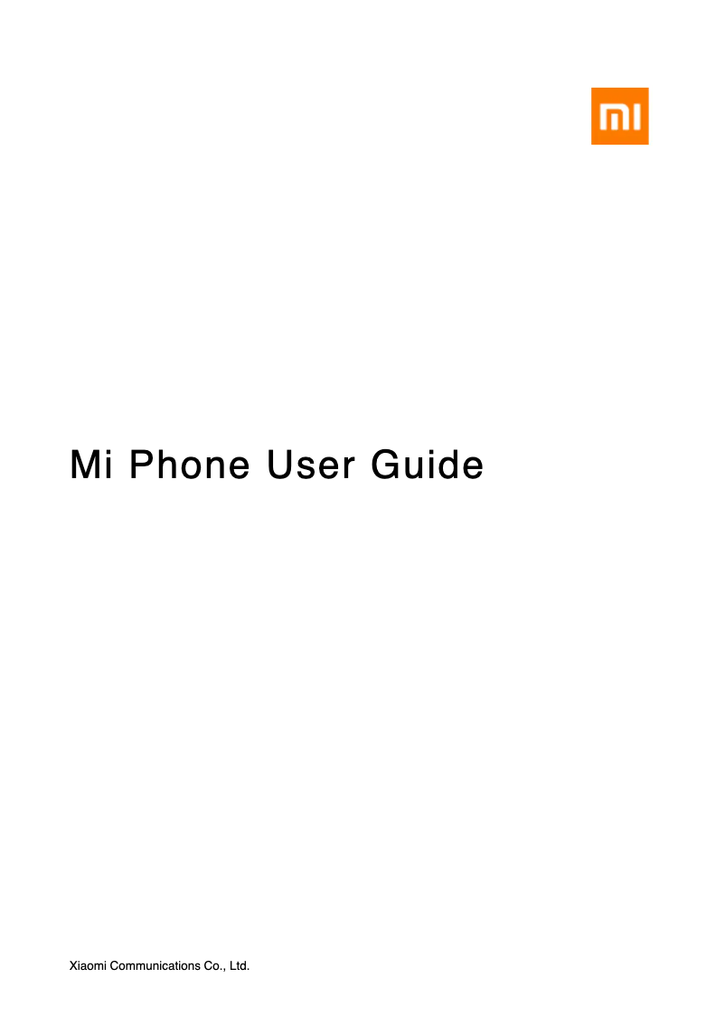 Page n°1 - Manuel utilisateur Xiaomi Mi MIX