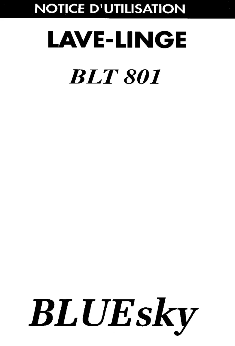 Page n°1 - Manuel utilisateur Bluesky BLT 801