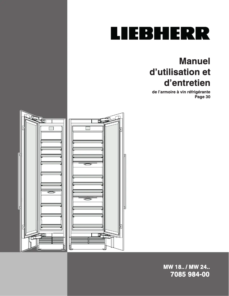 Page 1 de la notice Manuel utilisateur Liebherr MW-1800