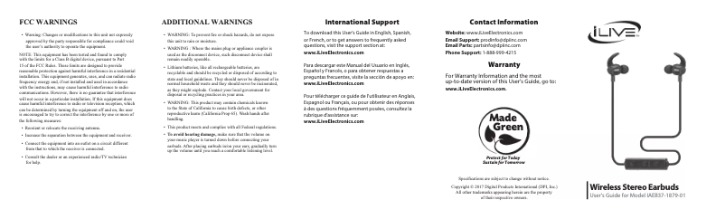 Page n°1 - Manuel utilisateur iLive IAEB37