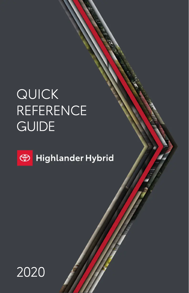Page 1 de la notice Manuel utilisateur Toyota Highlander Hybrid (2020)