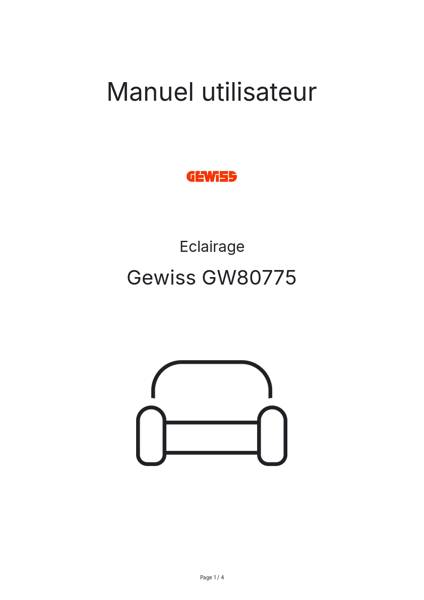 Image de la première page du manuel de l'appareil GW80775