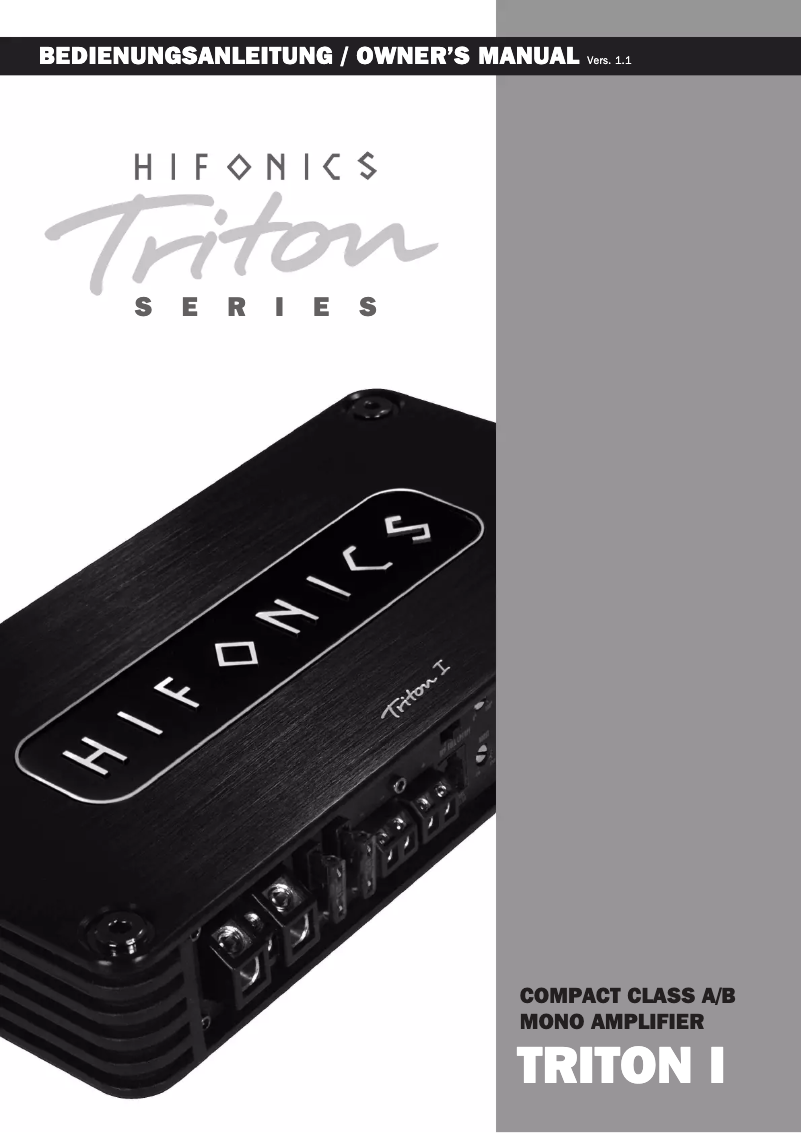 Page 1 de la notice Manuel utilisateur Hifonics Triton I
