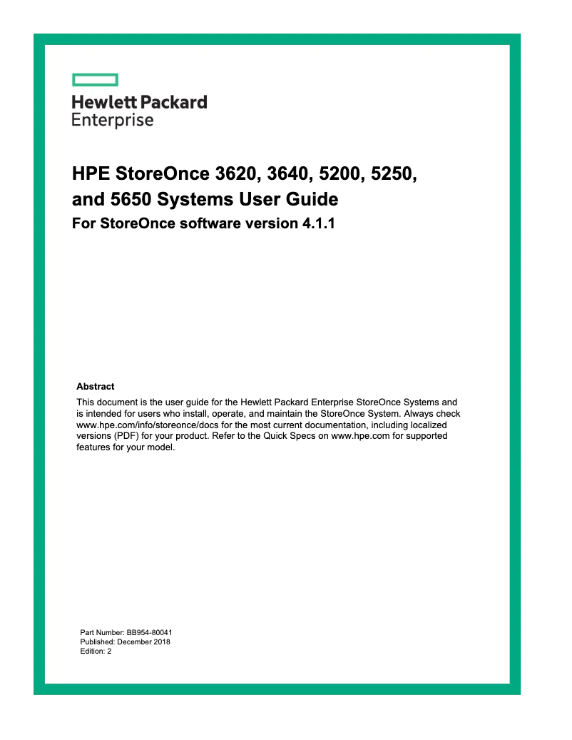 Image de la première page du manuel de l'appareil StoreOnce 5250