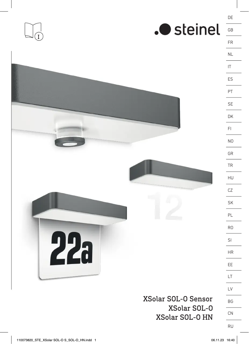 Page 1 de la notice Manuel utilisateur Steinel Xsolar SOL-O S