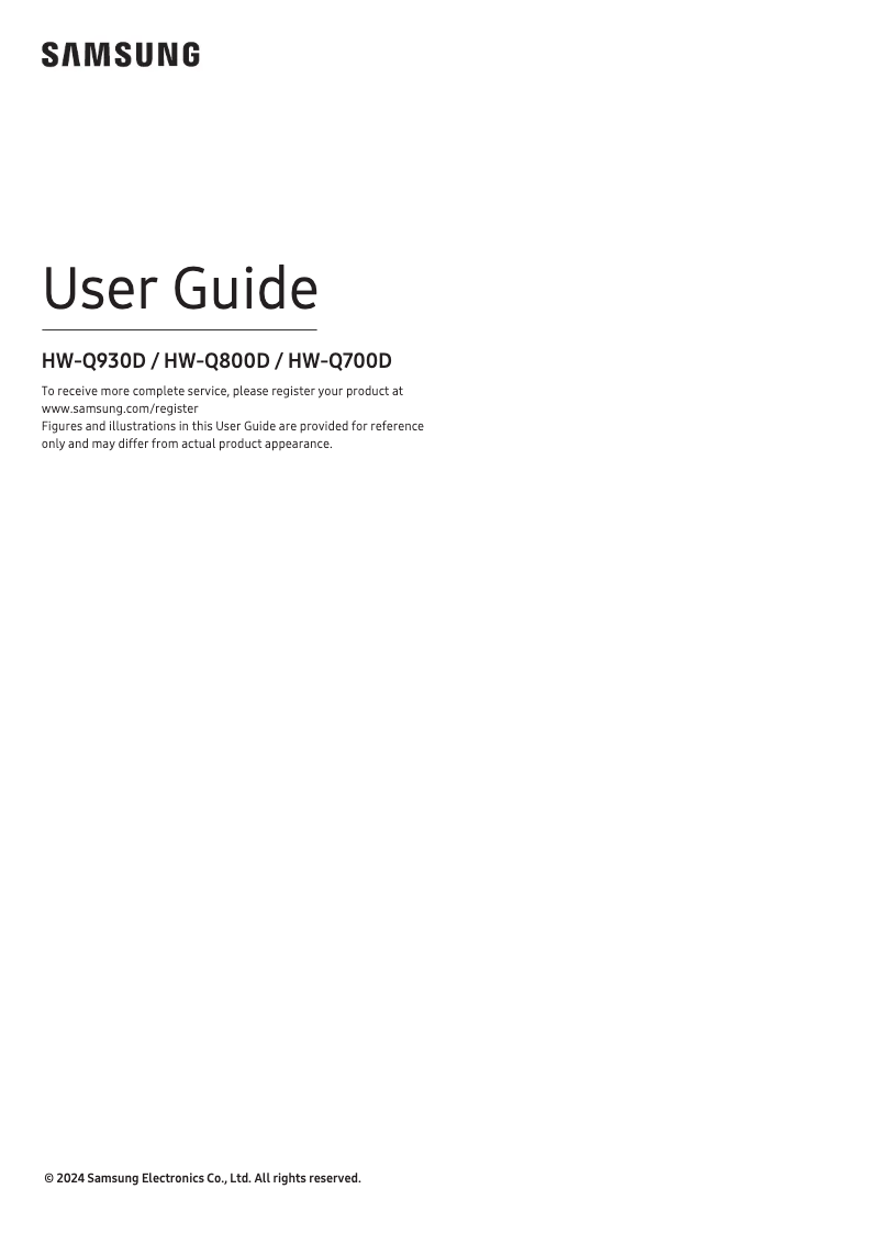 Page 1 de la notice Manuel utilisateur Samsung HW-Q930D