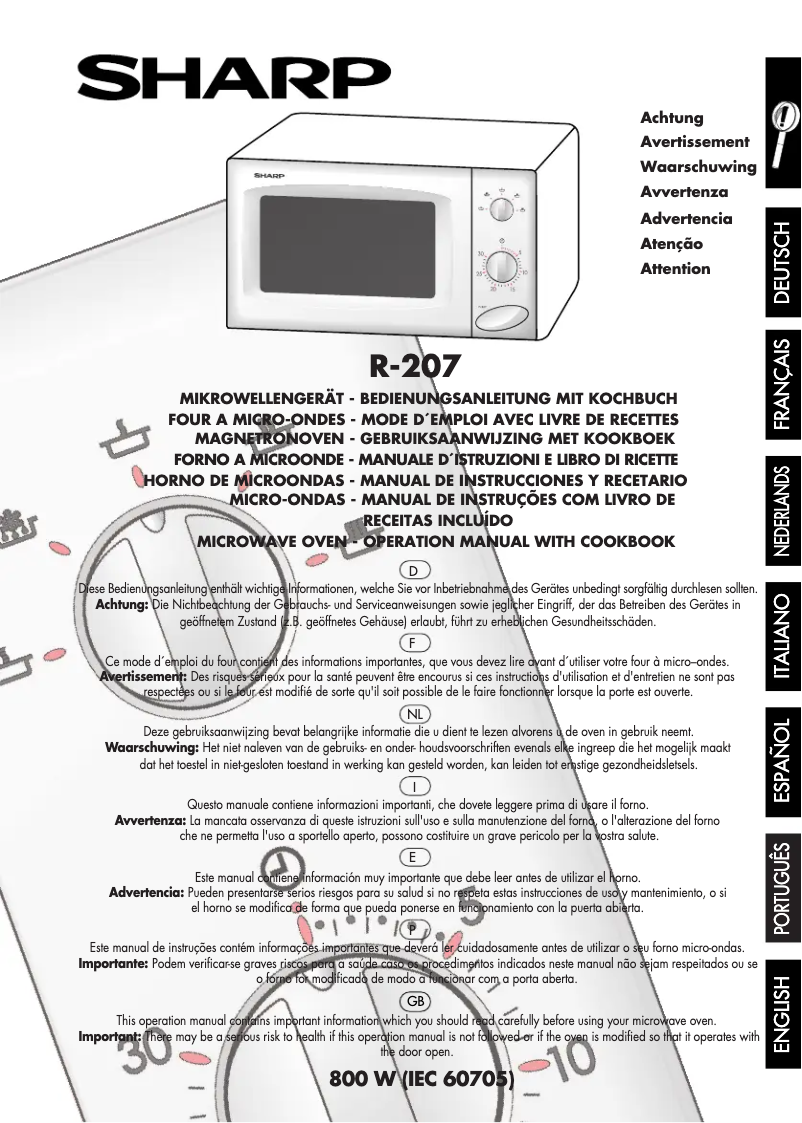 Page n°1 - Manuel utilisateur Sharp R-207W