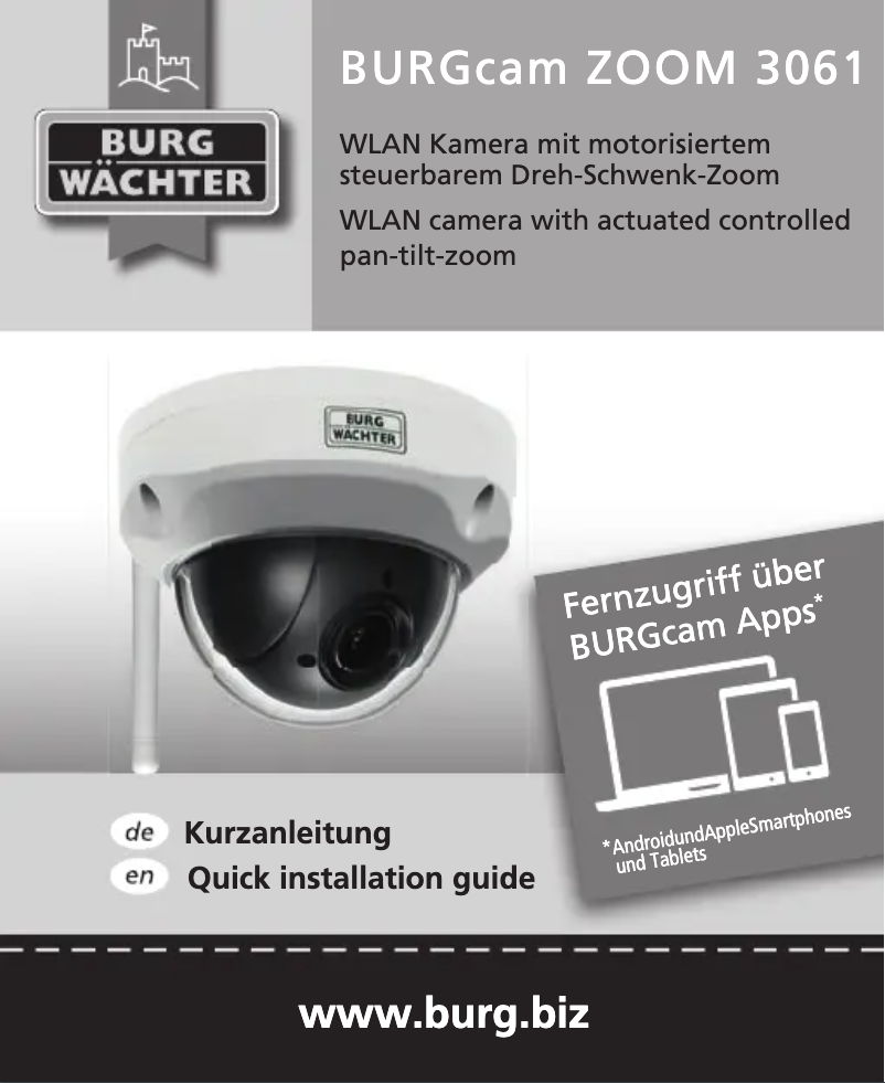 Image de la première page du manuel de l'appareil BURGcam ZOOM 3061