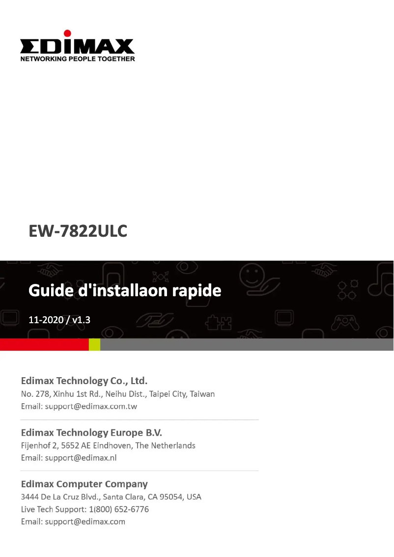 Image de la première page du manuel de l'appareil EW-7822ULC