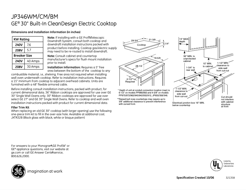 Image de la première page du manuel de l'appareil JP346WMWW