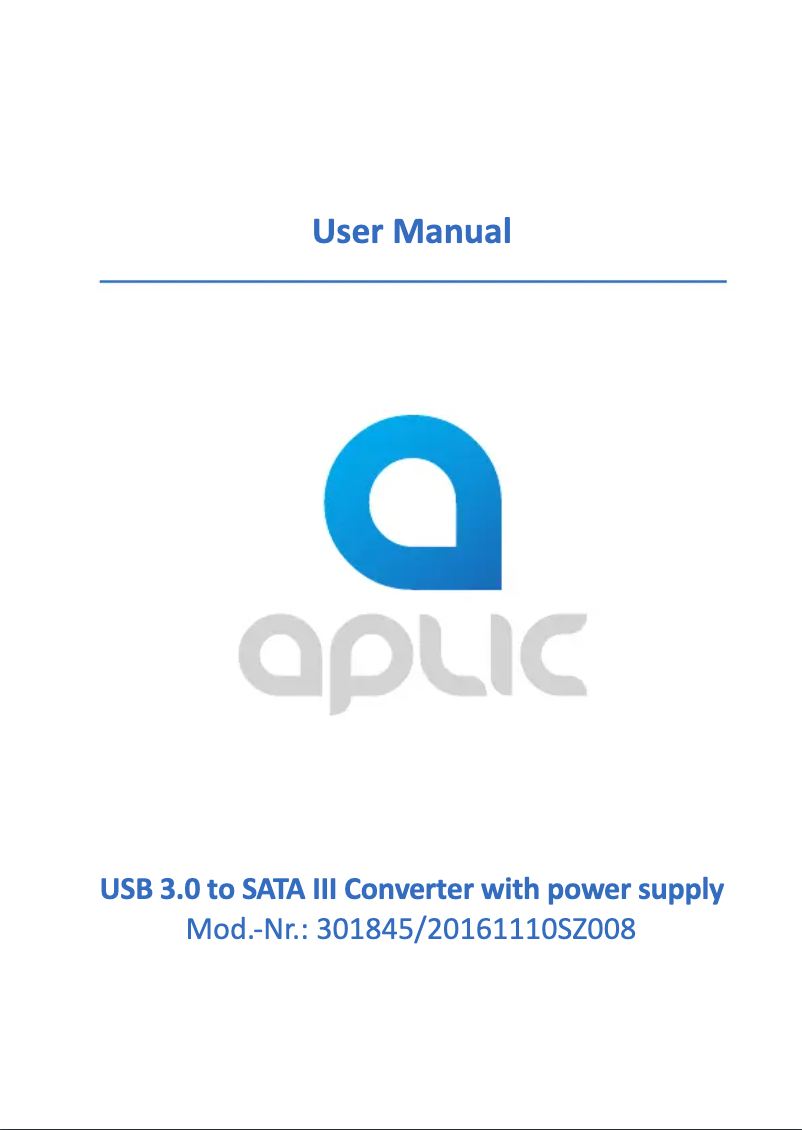 Page n°1 - Manuel utilisateur Aplic 301854