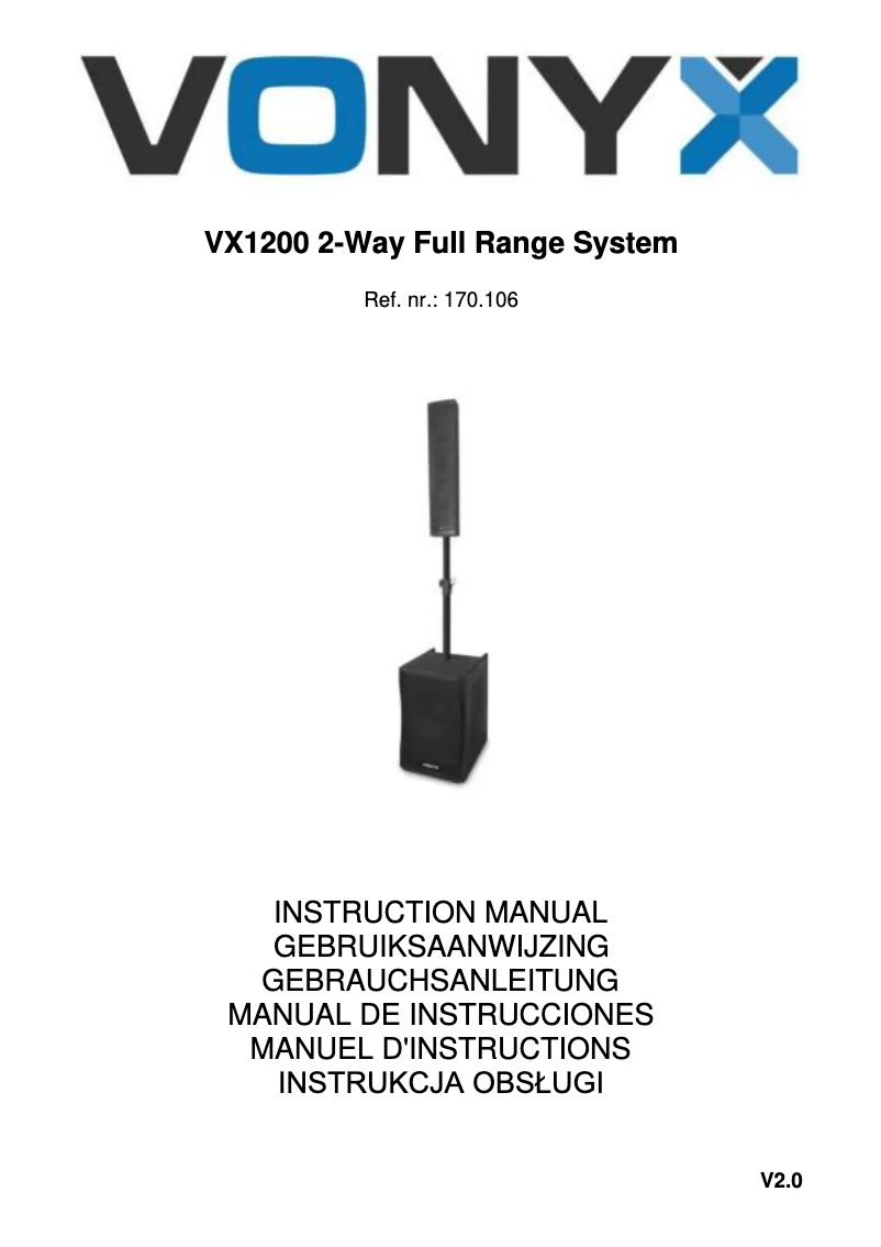 Image de la première page du manuel de l'appareil VX1200