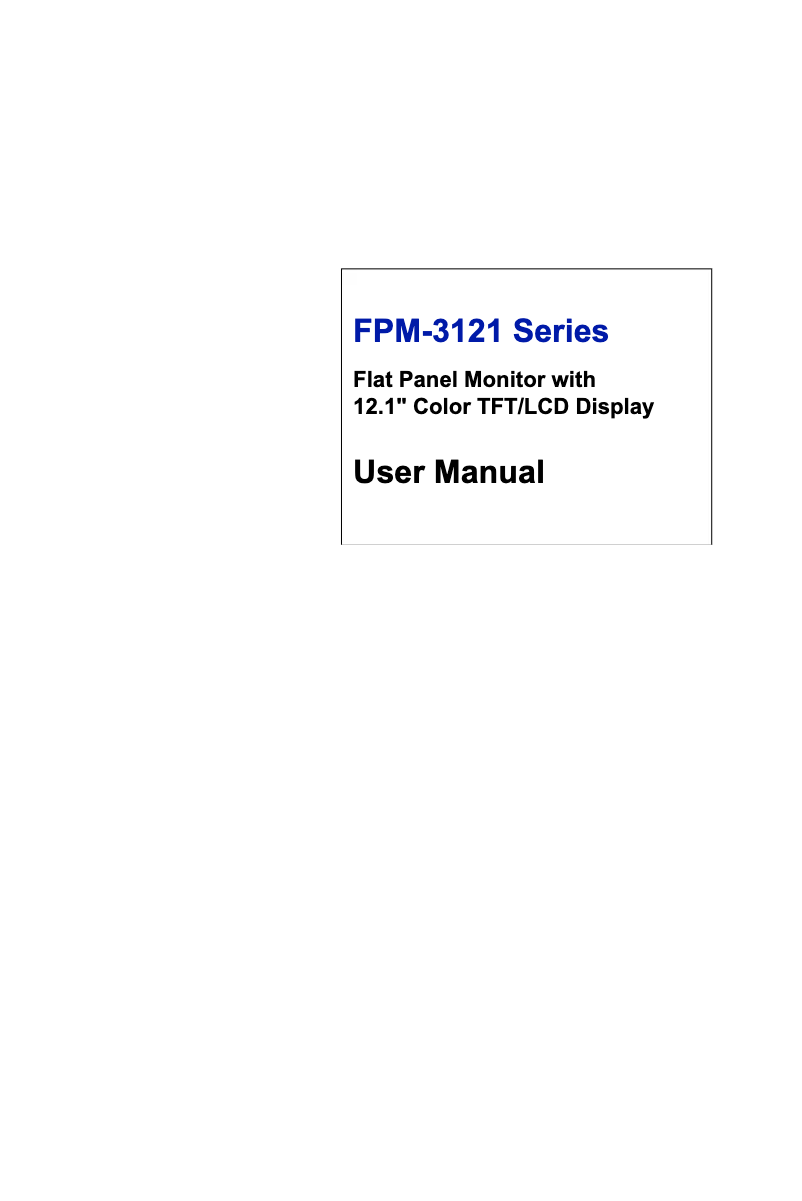 Página 1 del manual Manual de usuario Advantech FPM-3121
