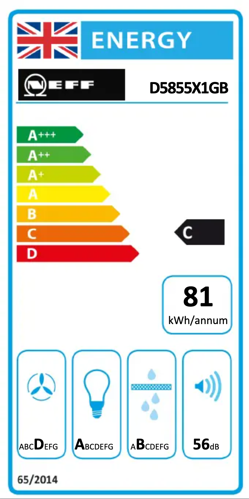 Page n°1 - Label énergétique Neff D5855X1GB