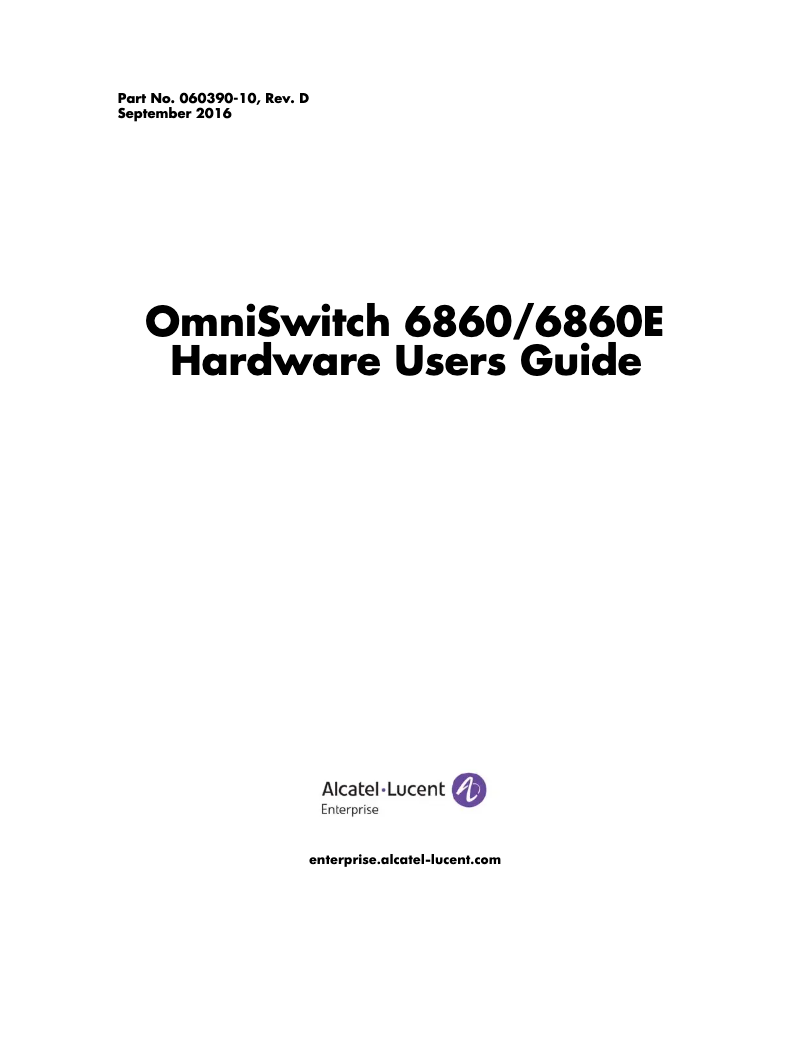 Image de la première page du manuel de l'appareil OmniSwitch 6860