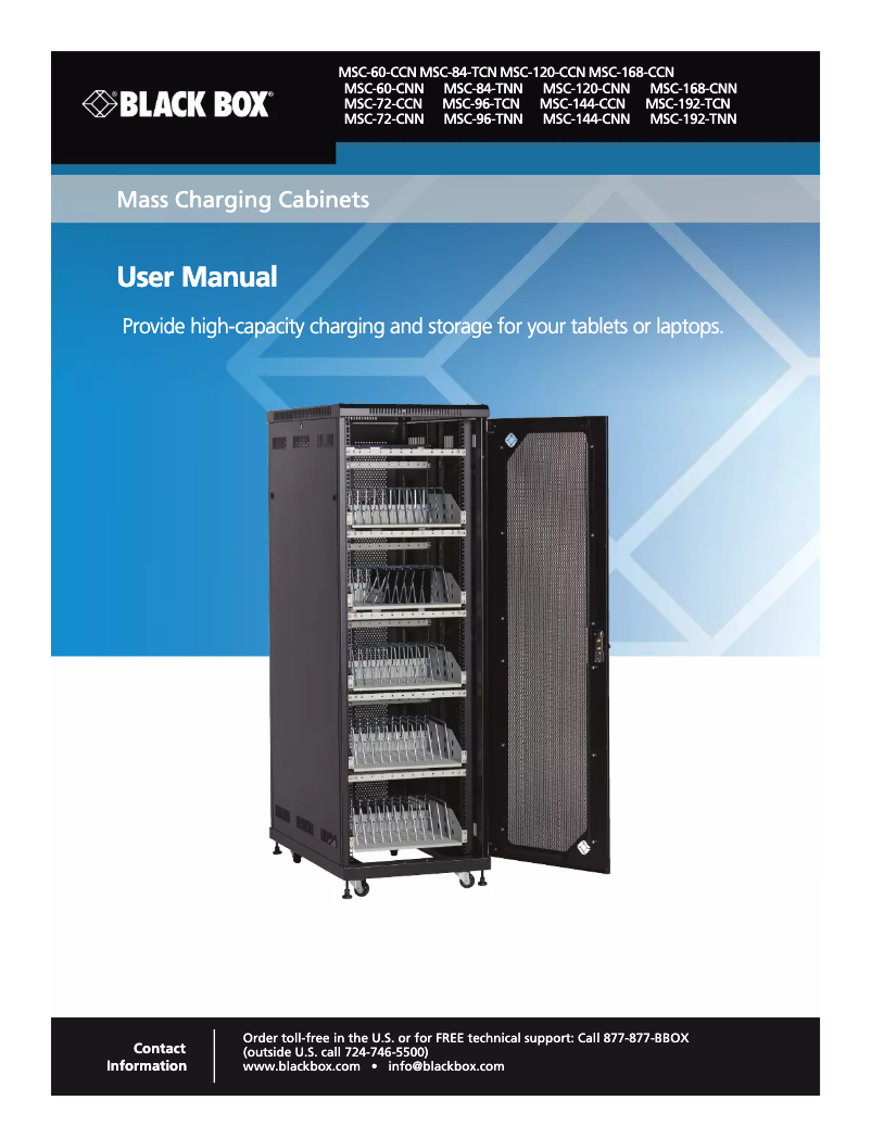 Page n°1 - Manuel utilisateur Black Box MSC-60-CCN