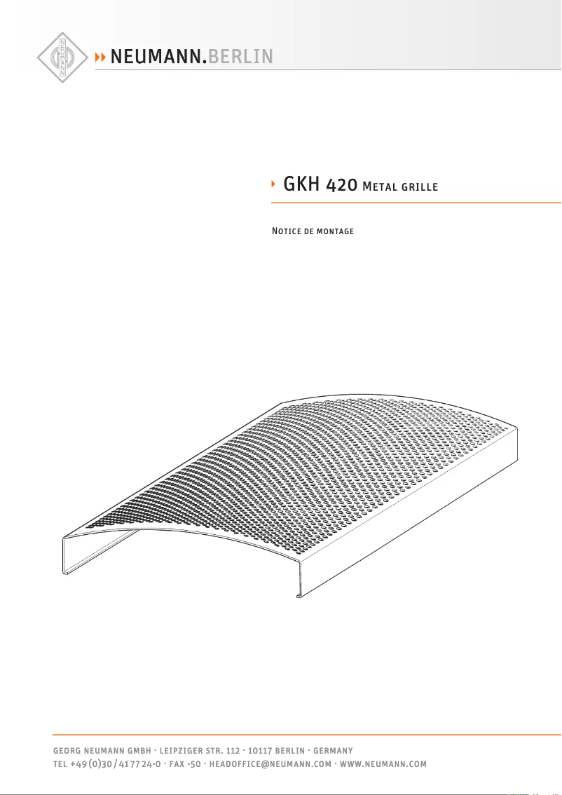 Page n°1 - Manuel utilisateur Neumann GKH 420