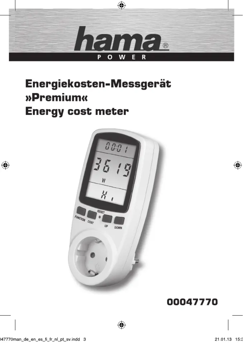 Page 1 de la notice Manuel utilisateur Hama Premium 00047770