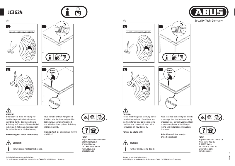 Image de la première page du manuel de l'appareil JC3624