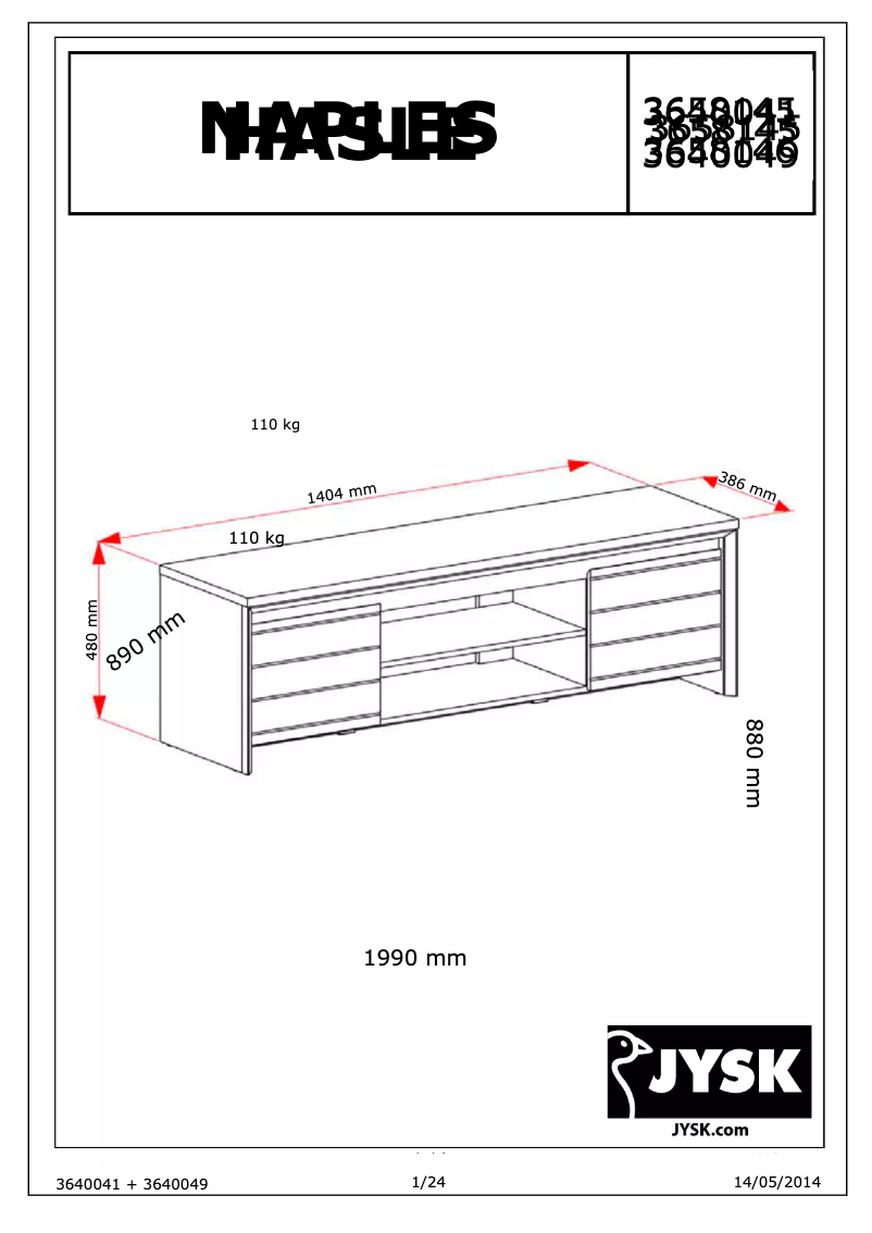Image de la première page du manuel de l'appareil Hasle (140x39x48)