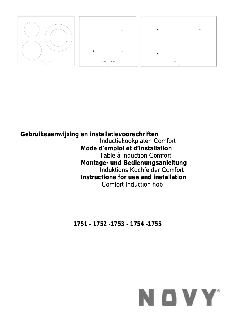 Page n°1 - Manuel utilisateur Novy 1753