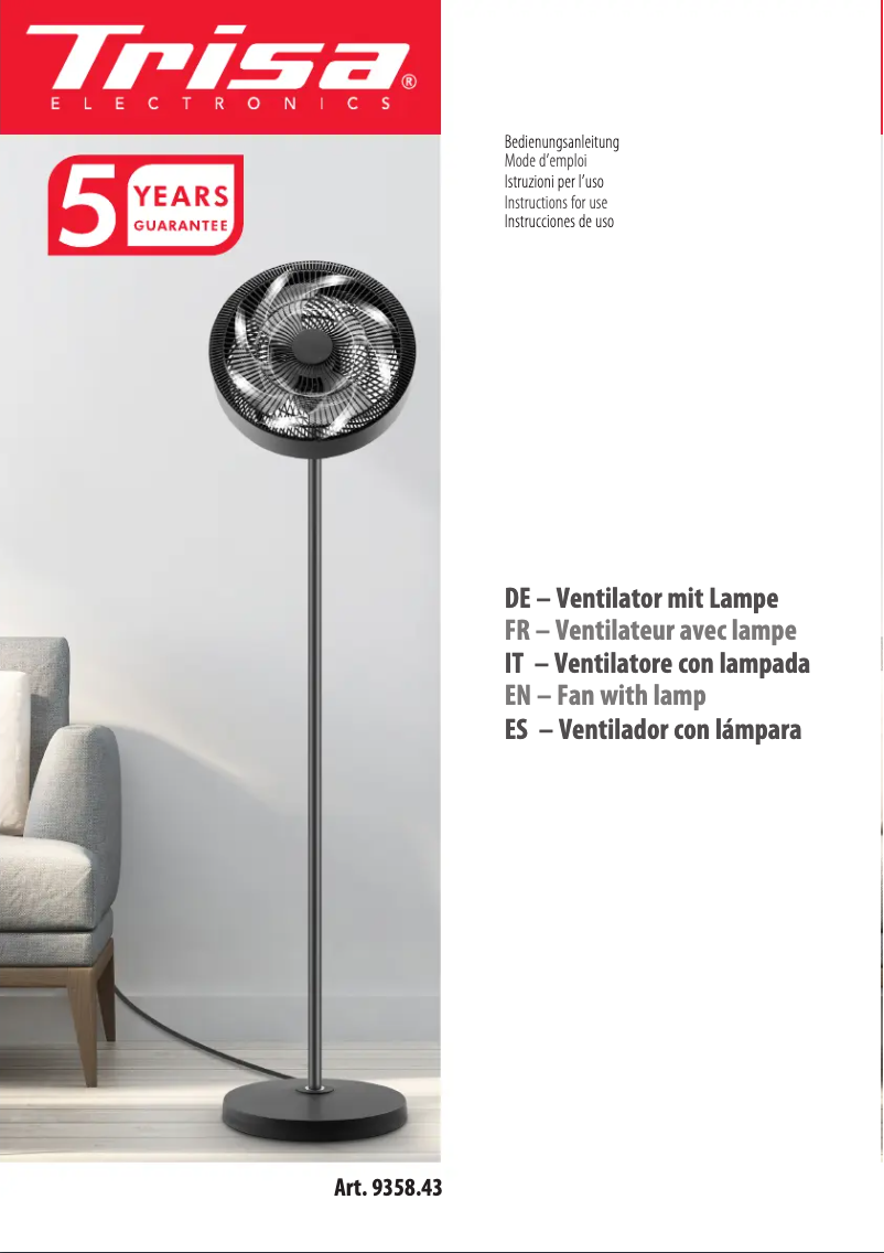 Page n°1 - Manuel utilisateur Trisa Ambiance 9358.43