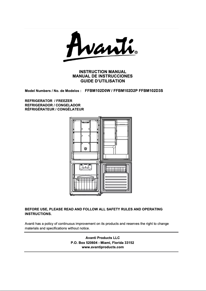 Image de la première page du manuel de l'appareil FFBM102D