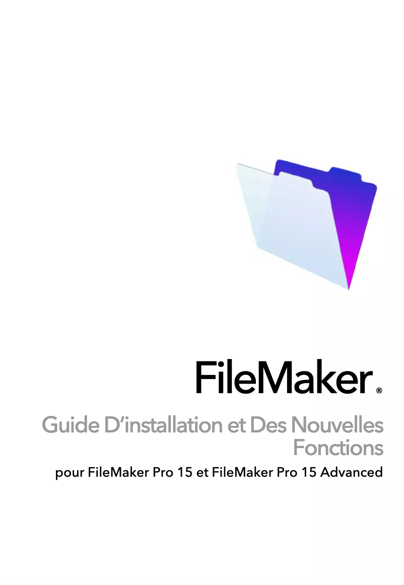 Página 1 del manual Guía de instalación FileMaker Pro 15