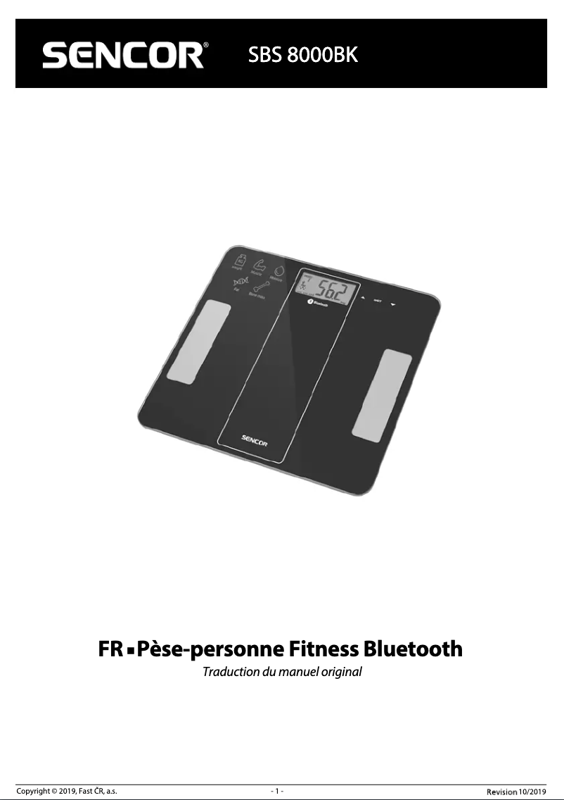 Page 1 de la notice Manuel utilisateur Sencor SBS 8000BK