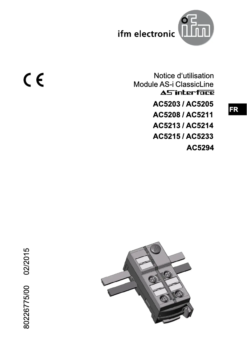 Page n°1 - Manuel utilisateur IFM AC5233