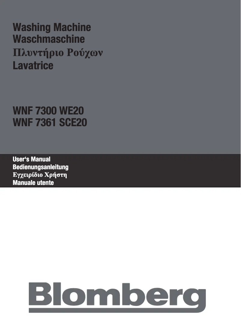 Image de la première page du manuel de l'appareil WNF 7361 SCE20