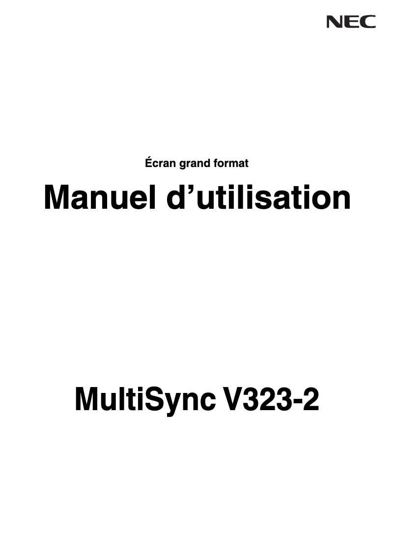 Imagen de la primera página del manual del dispositivo MultiSync V323