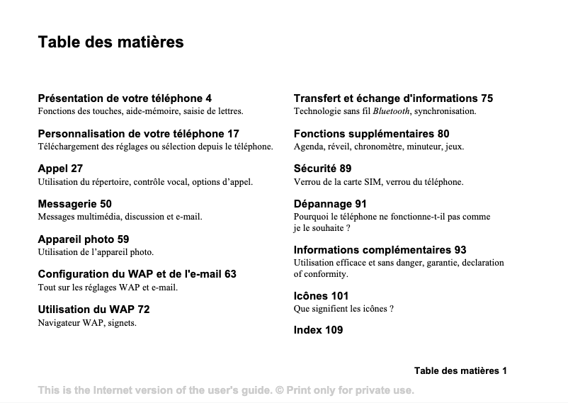Image de la première page du manuel de l'appareil T610