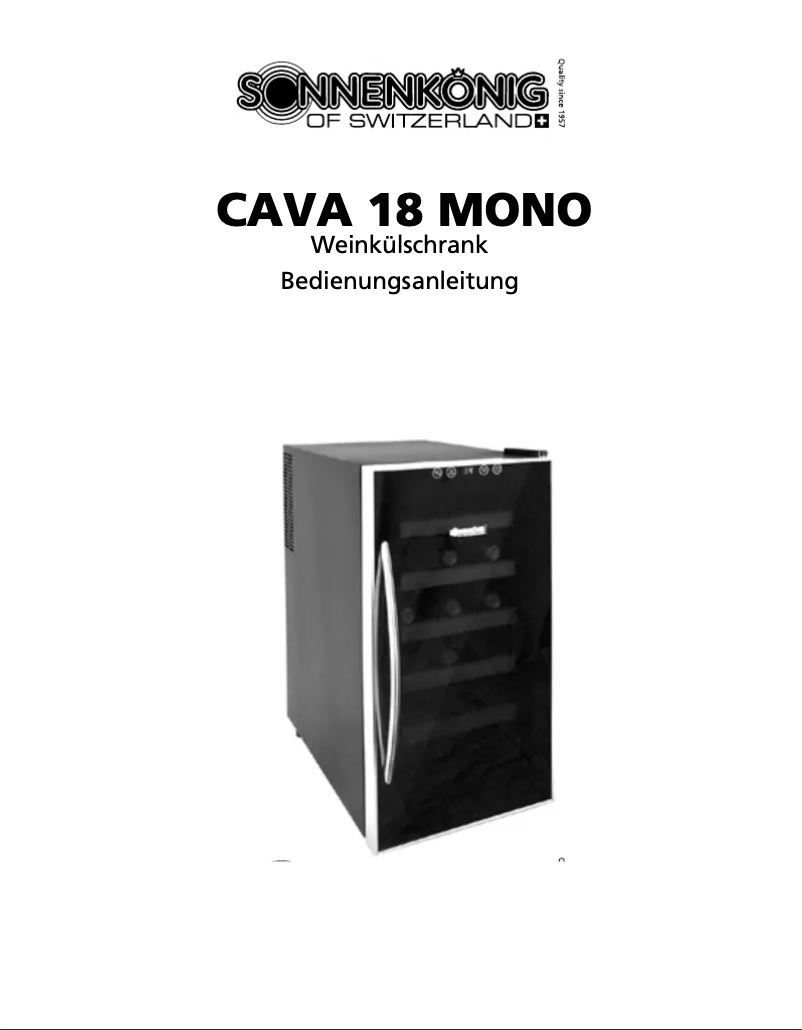 Image de la première page du manuel de l'appareil Cava 18 MONO