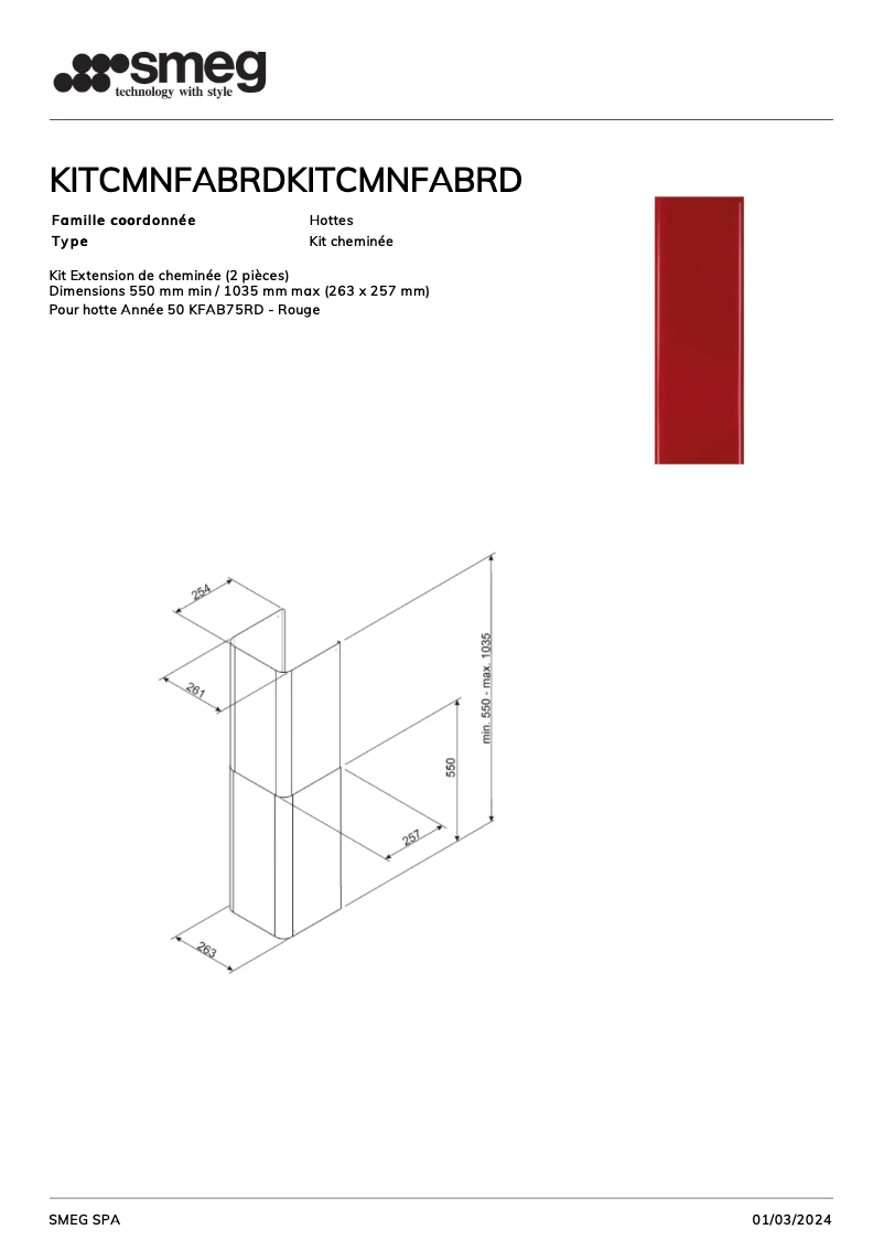 Image de la première page du manuel de l'appareil KITCMNFABRD