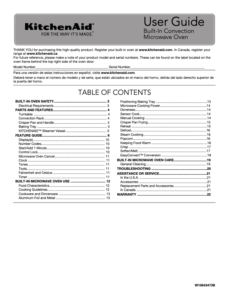 Page 1 de la notice Manuel utilisateur KitchenAid KMBP100EBS