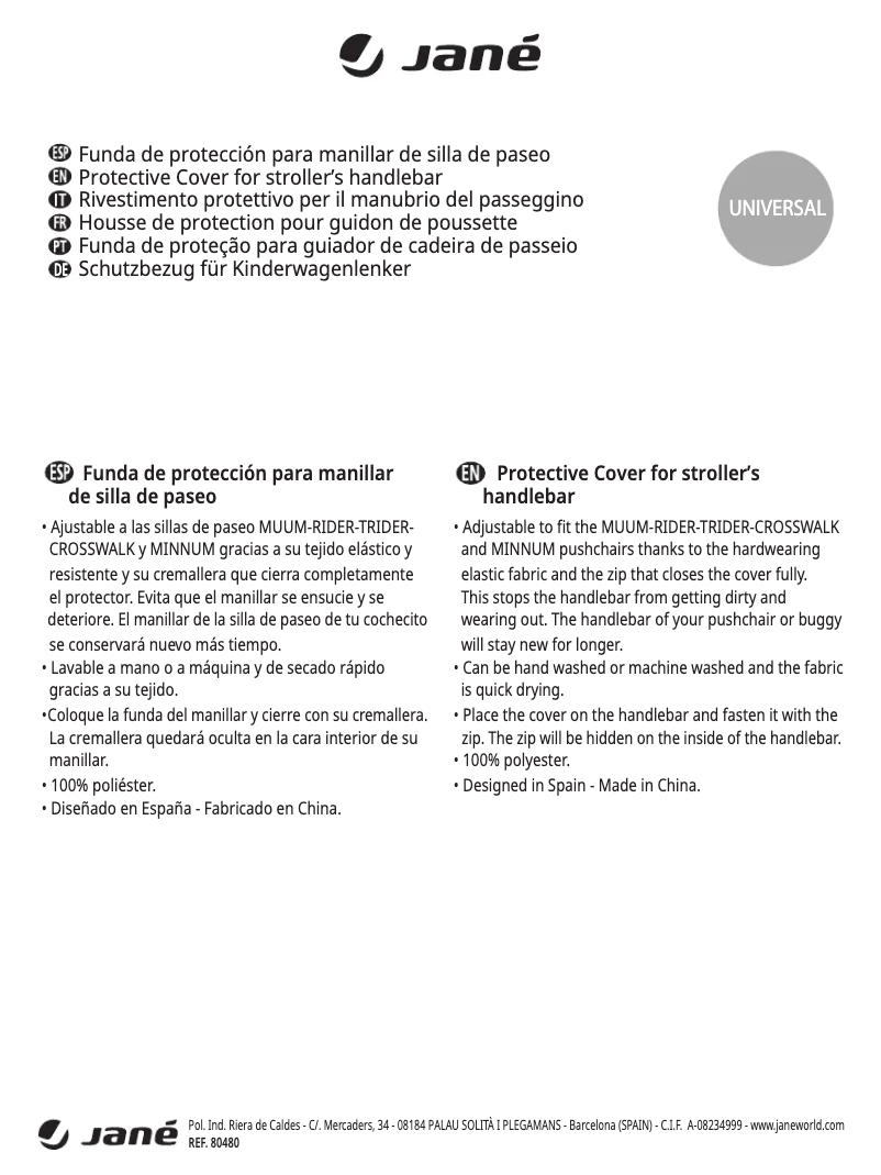 Image de la première page du manuel de l'appareil Handlebar Cover