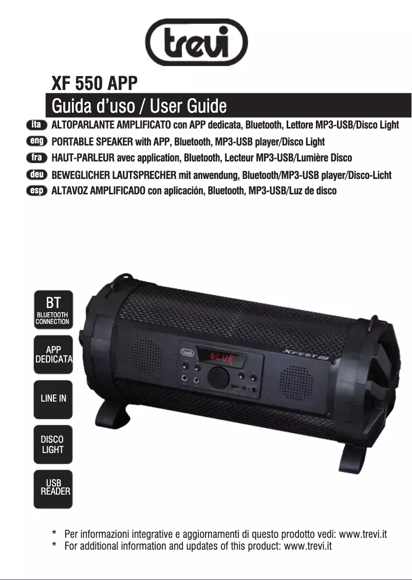 Image de la première page du manuel de l'appareil XF 550 APP