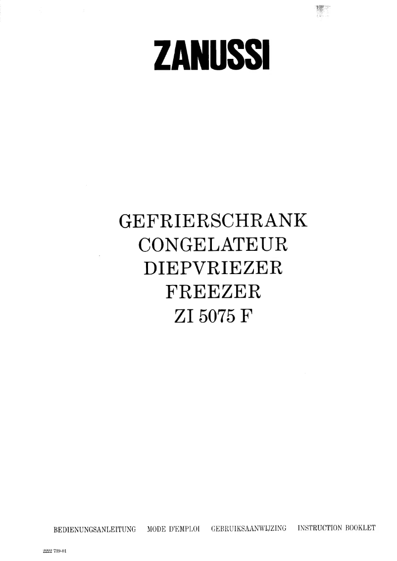 Image de la première page du manuel de l'appareil ZI 5075