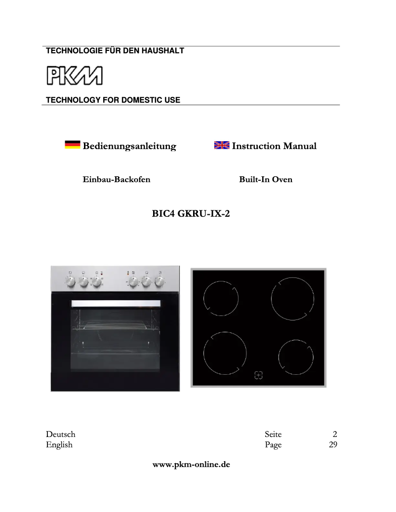 Página 1 del manual Manual de usuario PKM BIC4 GKRU-IX-2