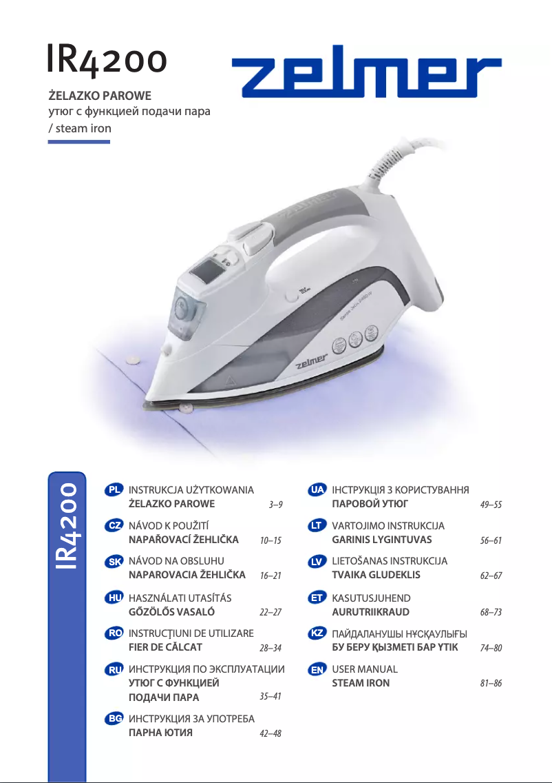 Page 1 de la notice Manuel utilisateur Zelmer Sense Jetix IR4200